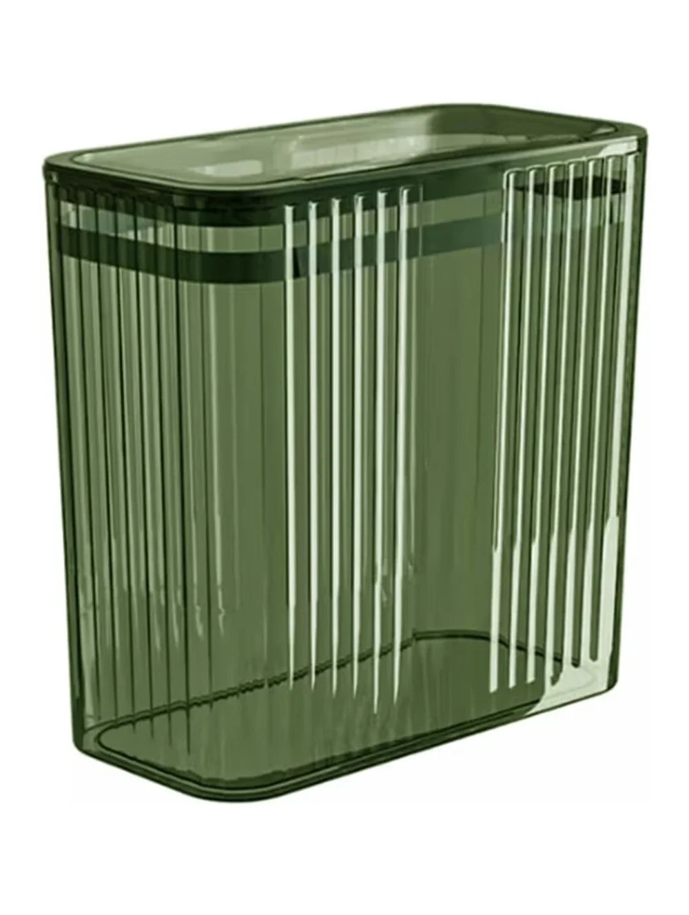 NWT 3.5 Gallon Green Transparent Slim Trash Can With Flip Top Lid